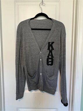 Gray Cardigan with Kappa Alpha Theta lettering